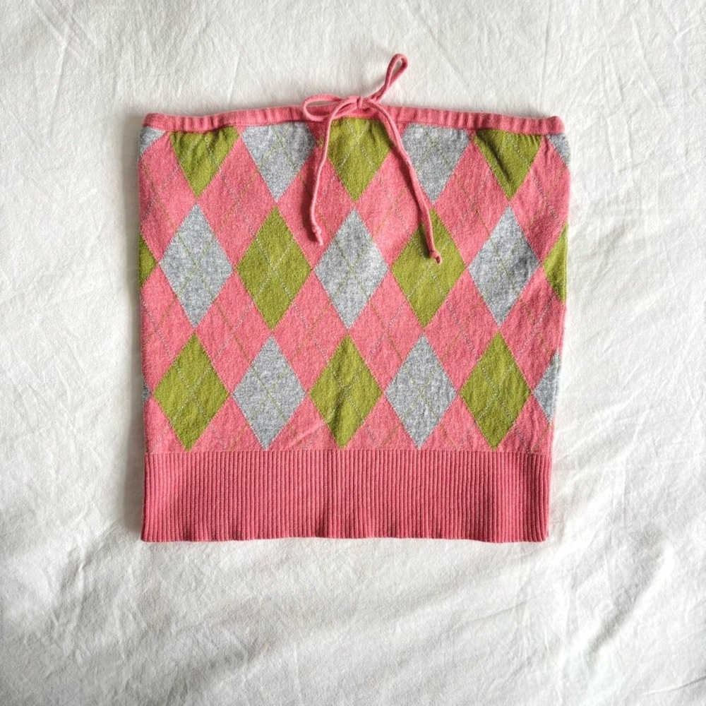 Vintage Y2K argyle tube top